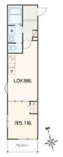MELLAS川口(1LDK/1階)の間取り写真