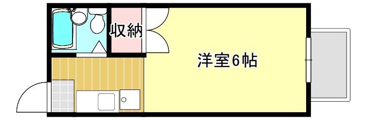 CLEO・旭川(1K/2階)の間取り写真