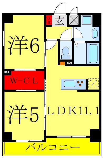 S-RESIDENCE東日暮里(2LDK/9階)の間取り写真