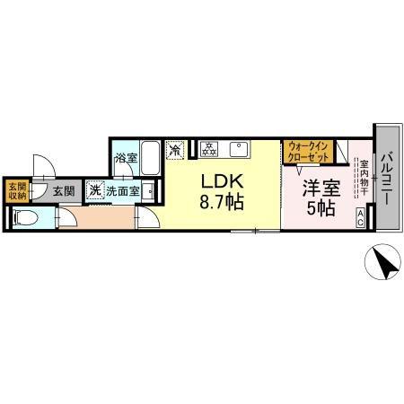 D-BLOOM COURT(1LDK/2階)の間取り写真