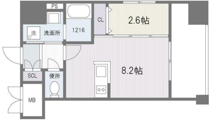 アルティザ博多駅前(1LDK/12階)の間取り写真