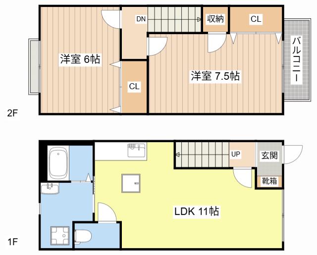 BRANCHE BONHEUR B(2LDK/1階)の間取り写真