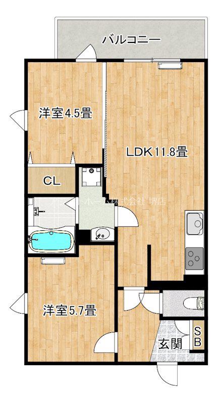 プレステージ14番館(2LDK/4階)の間取り写真