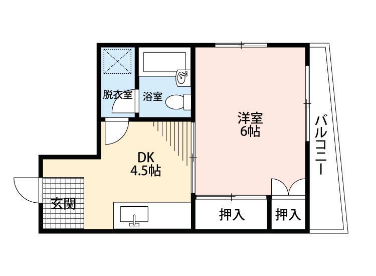 EIGHT BUILDINGI(1DK/2階)の間取り写真