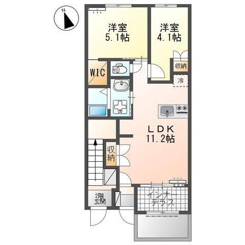 ソリジエ(2LDK/1階)の間取り写真