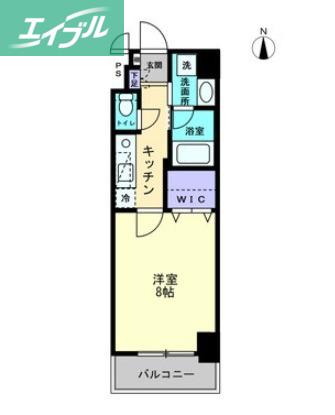アルファレガロ南中央町(1K/9階)の間取り写真