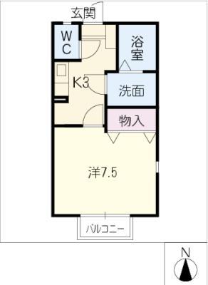 サニーコート(1K/2階)の間取り写真