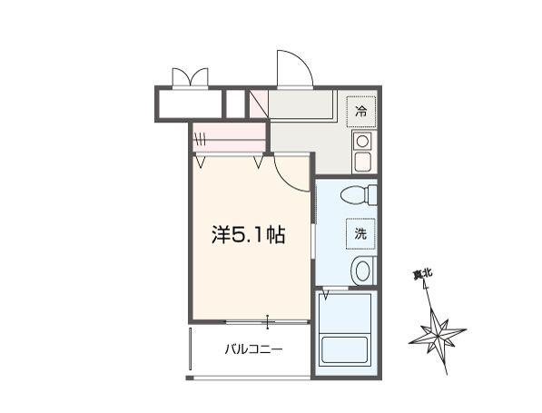 MELLAS川口(1K/3階)の間取り写真