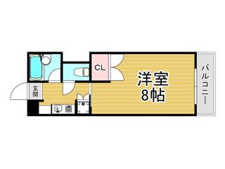 エルヴィゴール西宮北口(1K/3階)の間取り写真