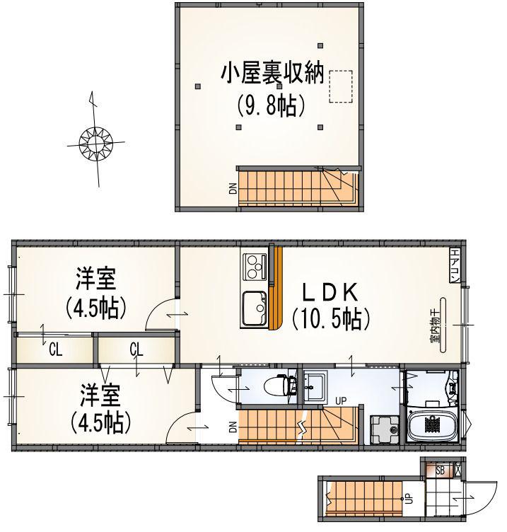 LAHAINA 8(2LDK/2階)の間取り写真
