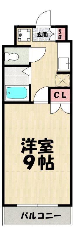 マルワロイヤルガーデン(1K/4階)の間取り写真