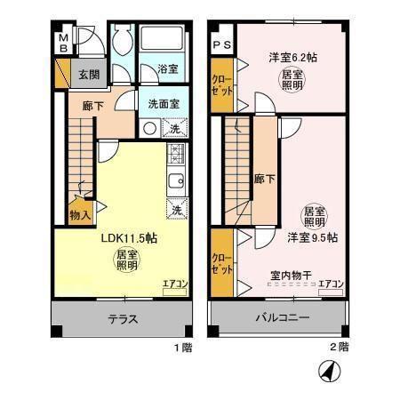 ロイヤルメゾン(2LDK/1階)の間取り写真
