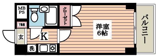 日神パレステージ新宿御苑(1K/3階)の間取り写真