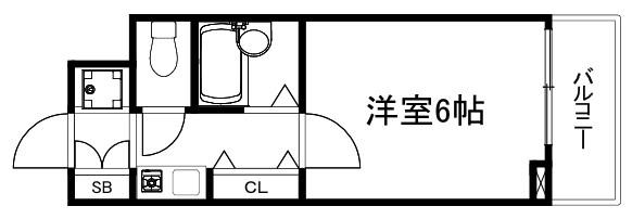 リーガル京都河原町III(1K/8階)の間取り写真