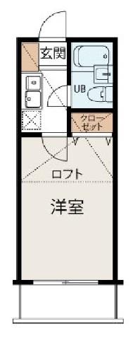 グランドール日野(1K/2階)の間取り写真
