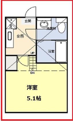 ステージ東立石(1K/2階)の間取り写真