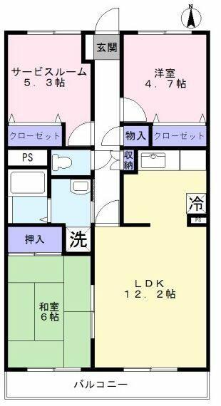 グランエスト浦和(2SLDK/4階)の間取り写真