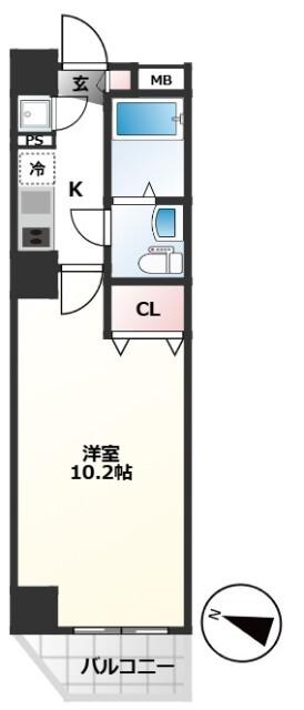 XEBEC日暮里(1K/8階)の間取り写真