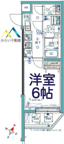 ARCOBALENO KIKUNA(1K/1階)の間取り写真