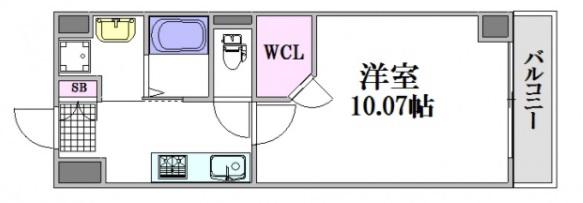 ISTYLE千田町(1K/4階)の間取り写真