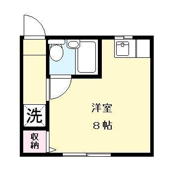 スプリングハイツ(ワンルーム/2階)の間取り写真