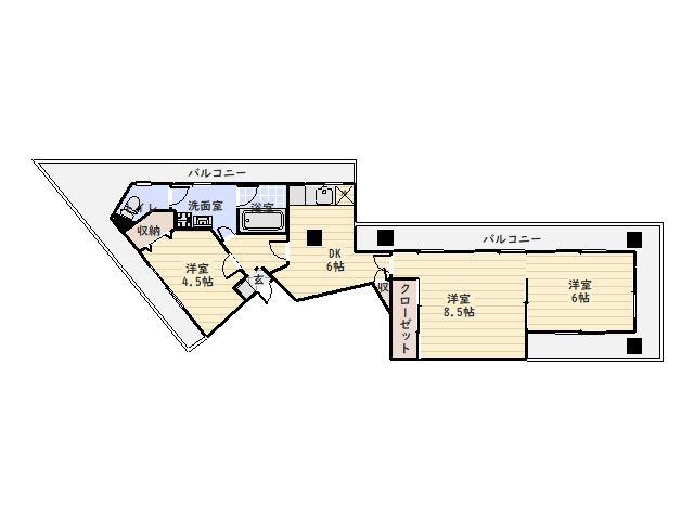 グリーンヴィレッヂ柿元(3DK/4階)の間取り写真