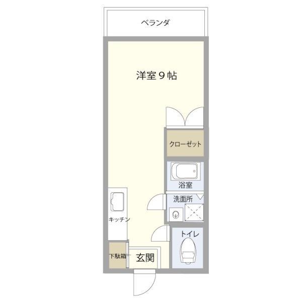 グレースハイム(ワンルーム/1階)の間取り写真