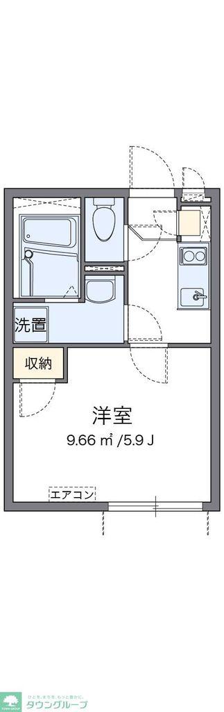 クレイノエスポワールV(1K/1階)の間取り写真