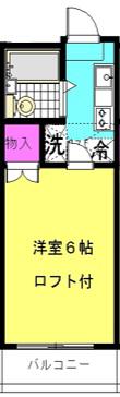 アリス岩沼第2 B棟(1K/1階)の間取り写真