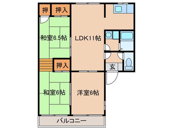 サルドゥセルージュ(3LDK/1階)の間取り写真