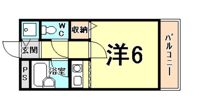 シティライフ六甲道Ⅲ(ワンルーム/5階)の間取り写真