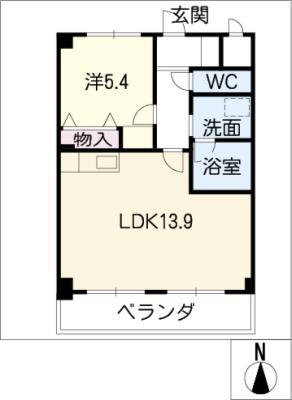 ORANGE HILLS KOTA(1LDK/2階)の間取り写真