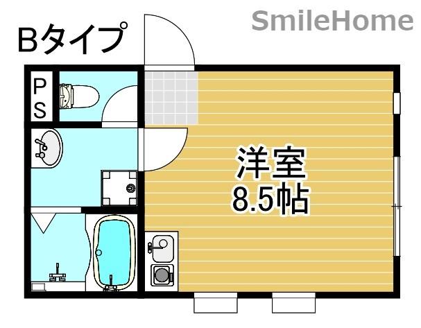 レディエント安立(1K/1階)の間取り写真