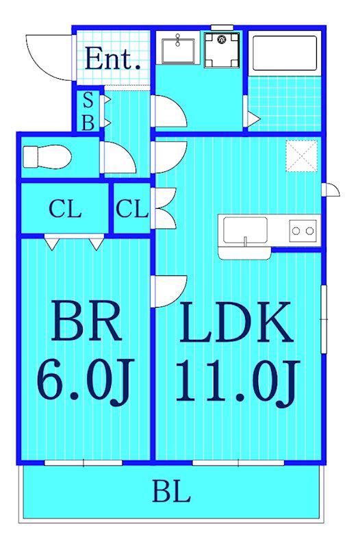 ボヌーレ(1LDK/1階)の間取り写真