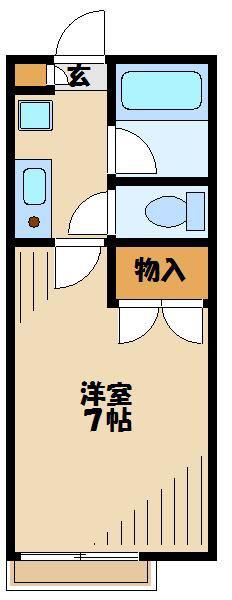 メゾン南大沢(1K/2階)の間取り写真