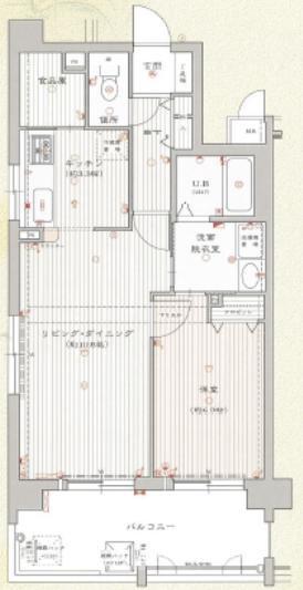 プレサンス新神戸(1LDK/10階)の間取り写真