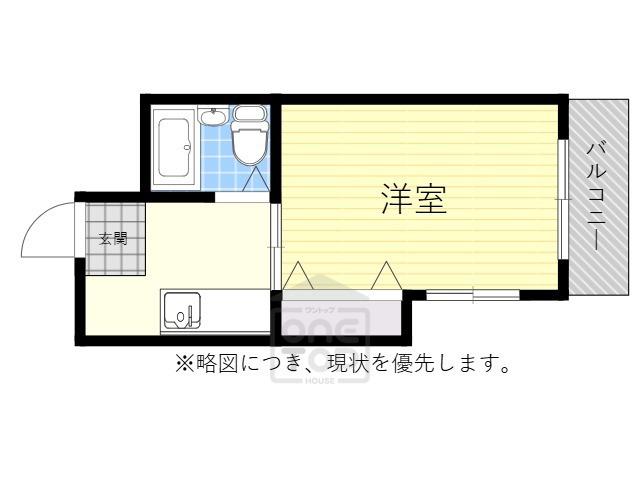 リカーナ粟生新家(ワンルーム/4階)の間取り写真