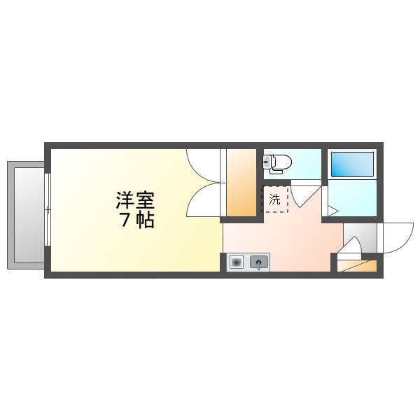 サンヴィレッジ山内(ワンルーム/2階)の間取り写真