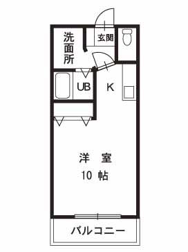 ラシュレしろがね(1K/2階)の間取り写真