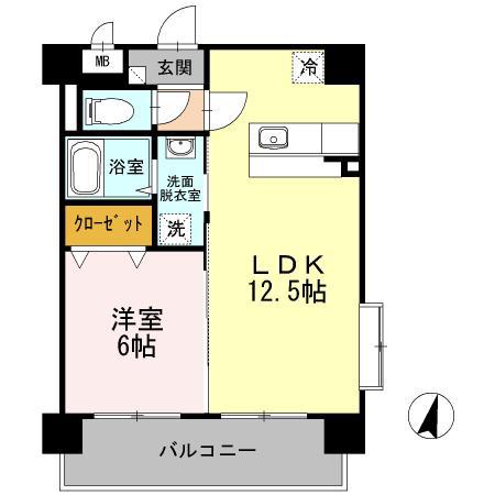 プリマヴェーラ諏訪野(1LDK/8階)の間取り写真
