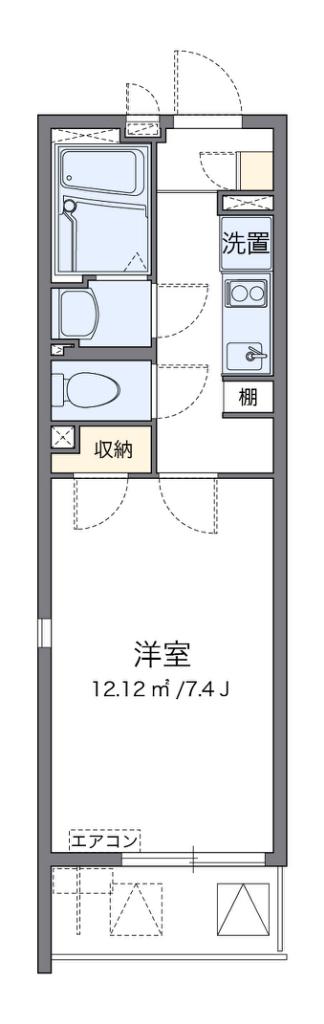クレイノベルフルール(1K/2階)の間取り写真