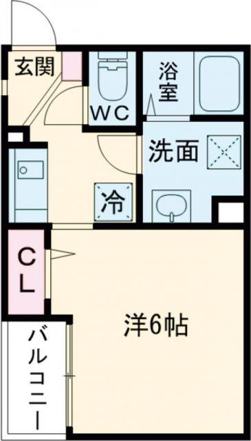 S COMMONS(1K/2階)の間取り写真