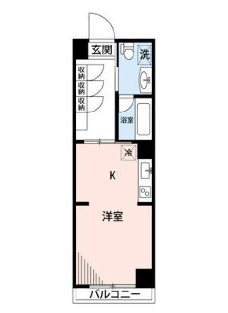 二子相原ビル(1K/6階)の間取り写真