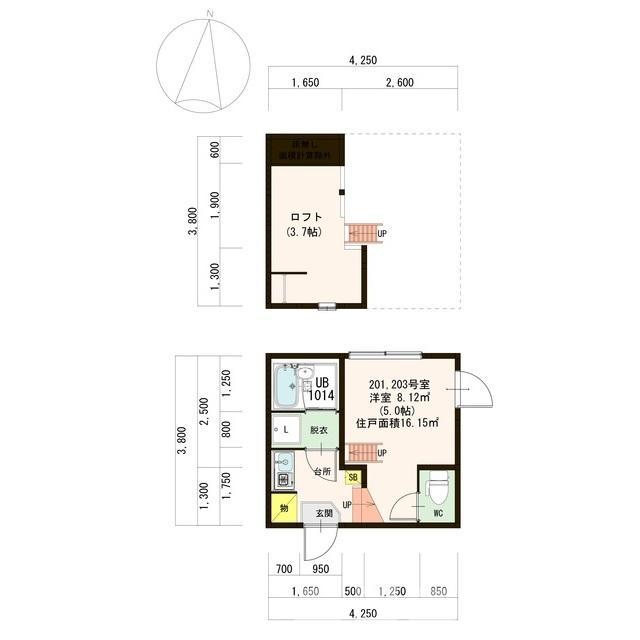 CASA VIOKA 志村(1K/2階)の間取り写真