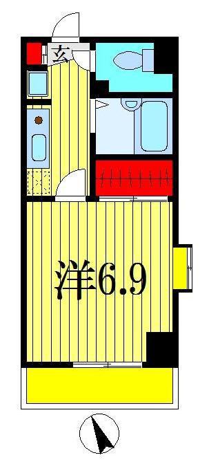 ミリアビタNO.13(1K/4階)の間取り写真