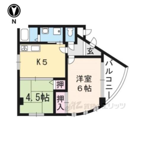 ザックス天神川(2K/3階)の間取り写真