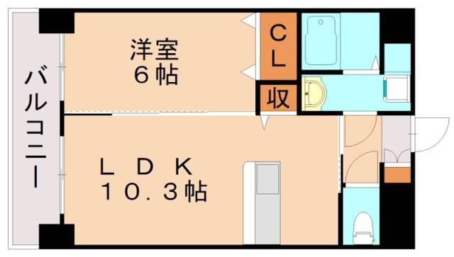 フォレスト陣原(1LDK/7階)の間取り写真