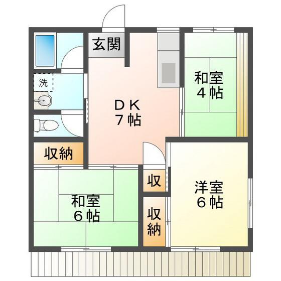 コーポ増田(3DK/1階)の間取り写真