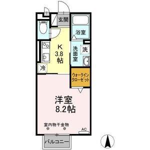 サンウィングA棟(1K/2階)の間取り写真