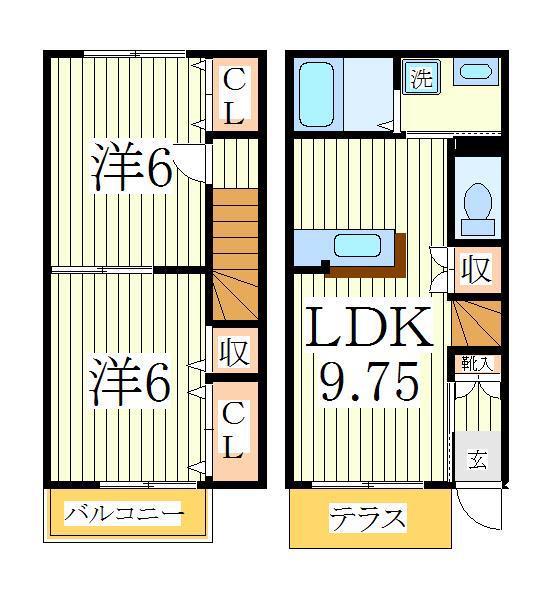 ロイヤルガーデンハイム(2LDK/1階)の間取り写真